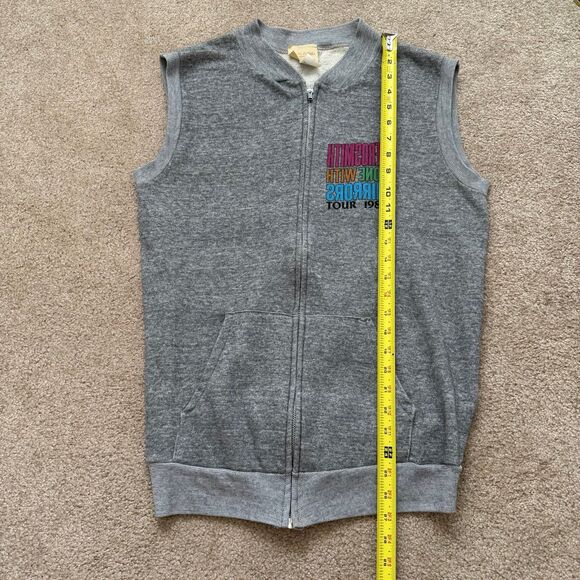 AEROSMITH 1986 Vintage Concert Tour Sweatshirt Sleeveless Merch Zip Gray Large - Picture 11 of 12